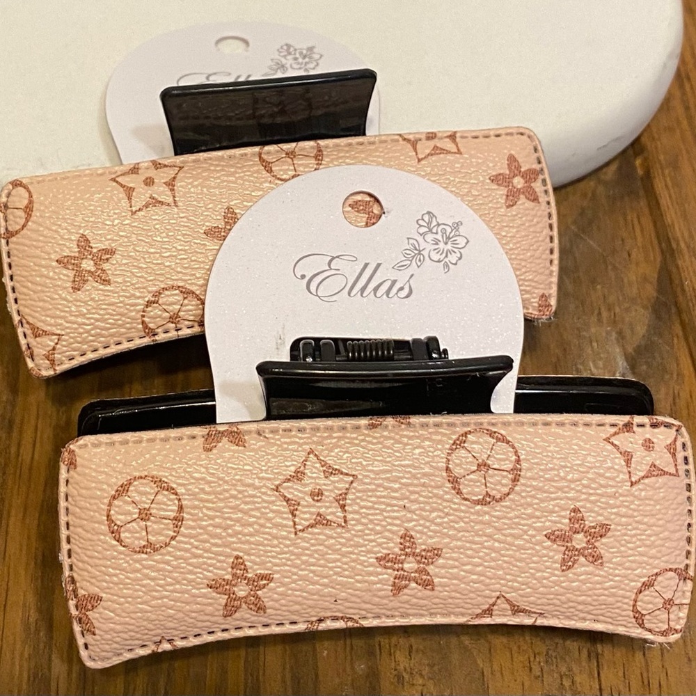 Ellas Pink Star & Circle Pattern Hair Claw Clip